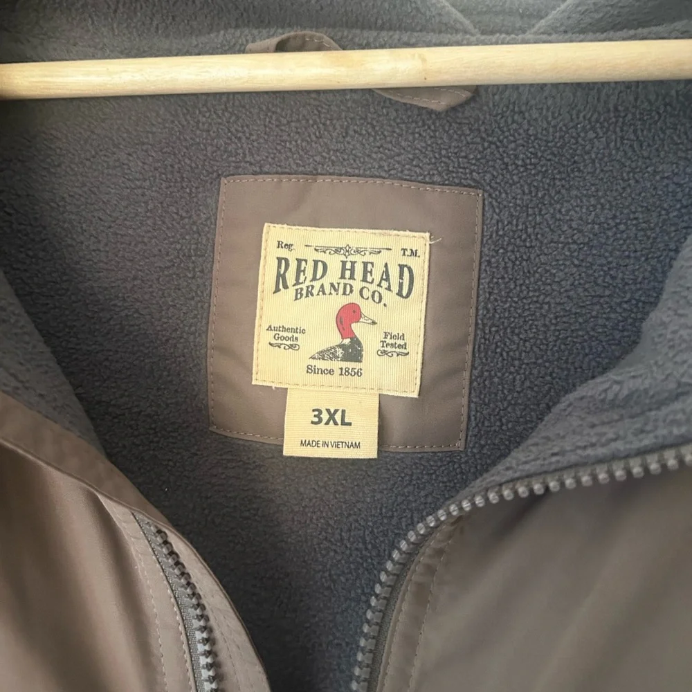 RedHead 3XL Fleece Lined Brown and Black Windbreaker Jacket